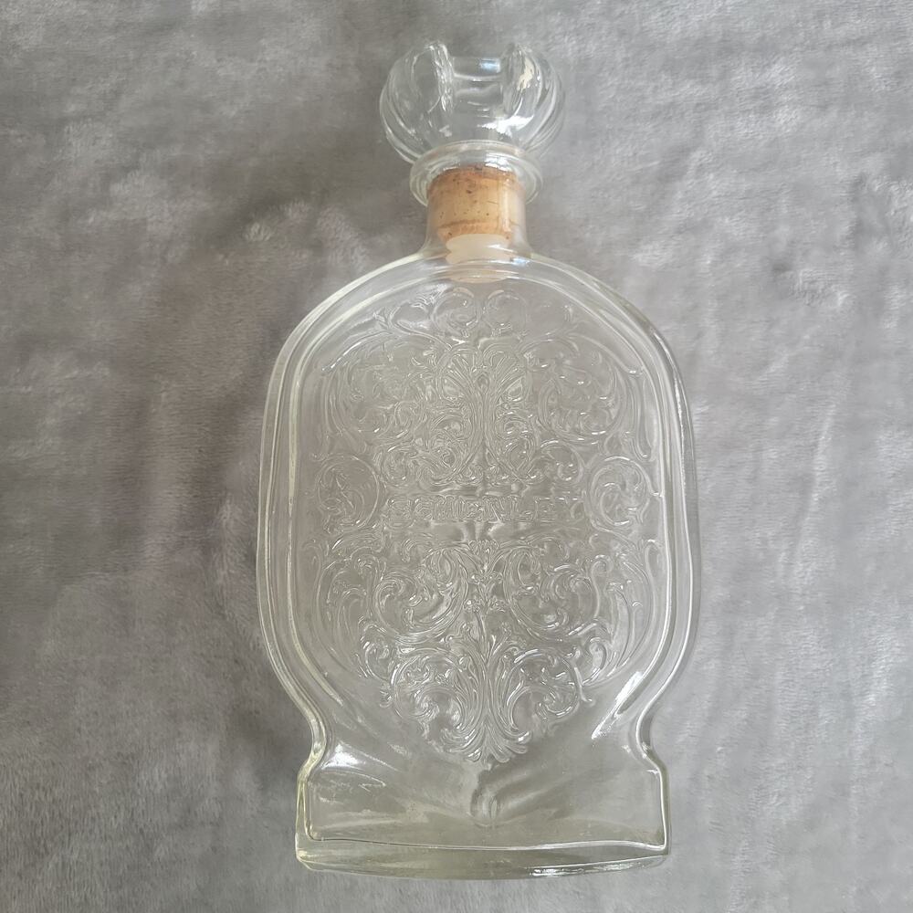 Vintage 1950's Schenley Whiskey Decanter Ornate Embossed Art Nouveau Stopper